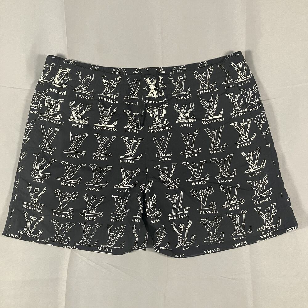 Louis Vuitton Japan Mens Large Swim Trunks Shorts - Monogram Graphic Print